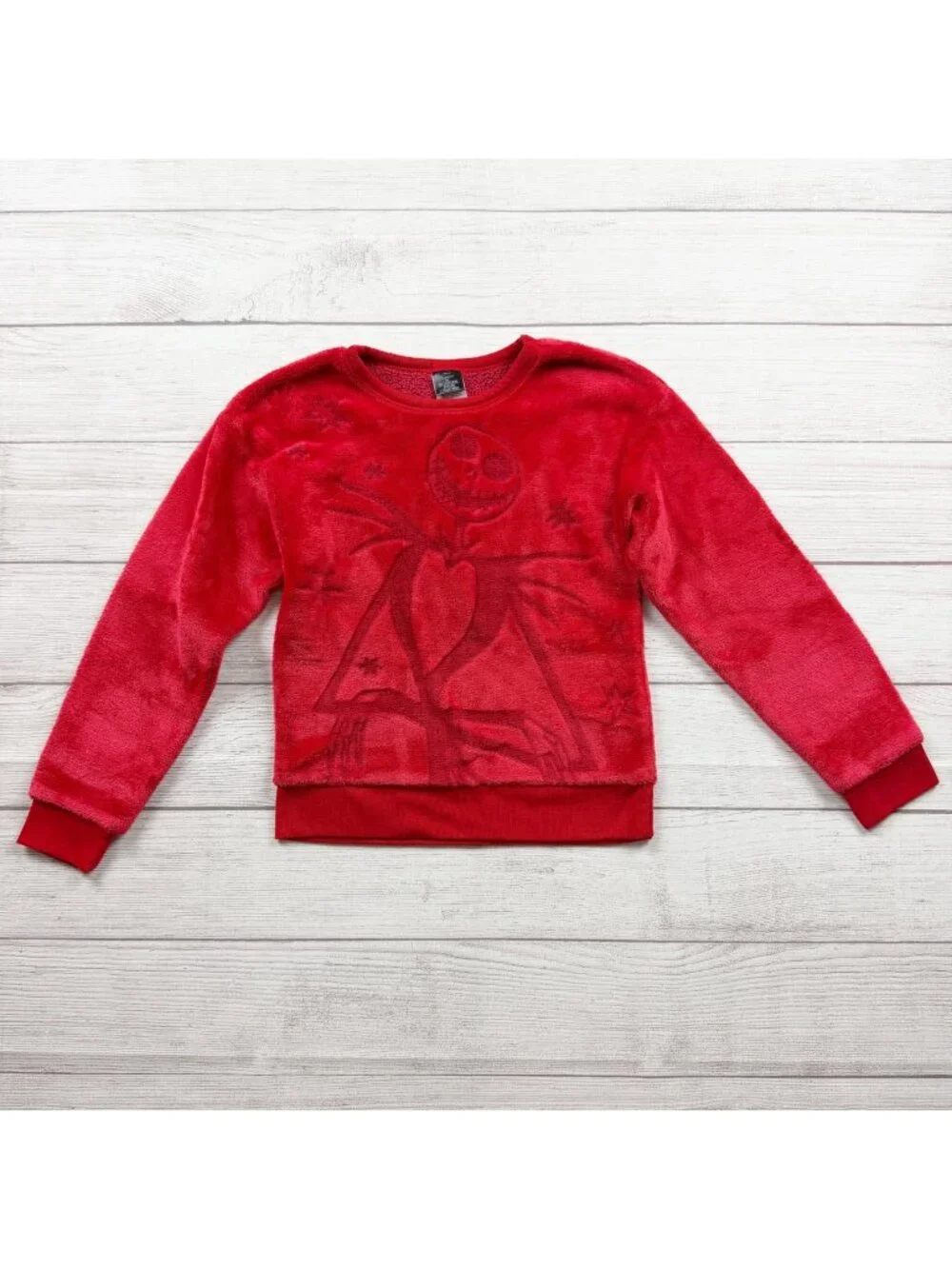 Disney The Nightmare Before Christmas Red Jack Skellington Plush Sweater M 7-8